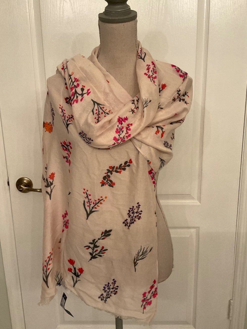 Rebecca Minkcoff Rectangle Blush Floral Scarf 24” X 68” *NWT*